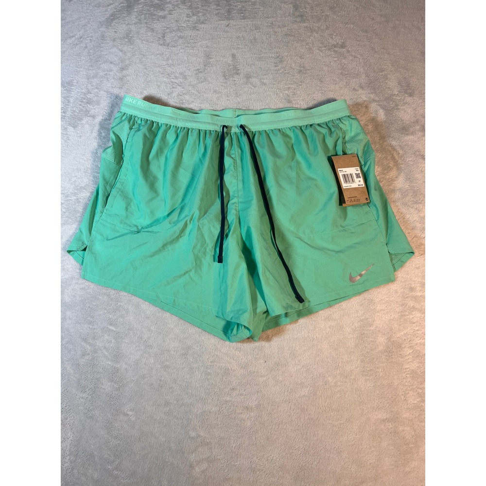 Nike Stride Men's Dri-FIT 2-in-1 5" Running‎ Shorts XXL Mint Green Lightweight
